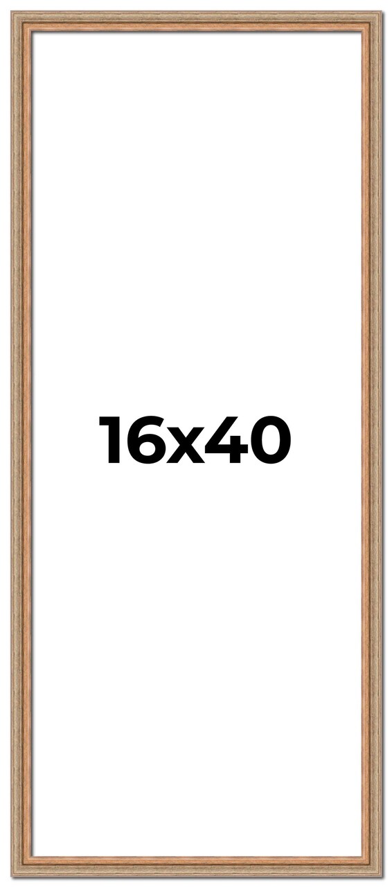 Panoramic Deco Brown Picture Frame - UV Acrylic, Foam Board Backing, Hanging Hardware